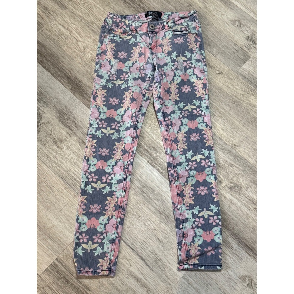 Rewash Womens Size 1 Floral‎ Skinny Jeans Pants Multi Color